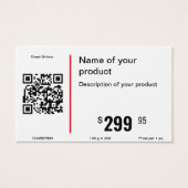Eenvoudige Business Logo Tekst en QR Code Prijs La Visitekaartje (Voorkant)