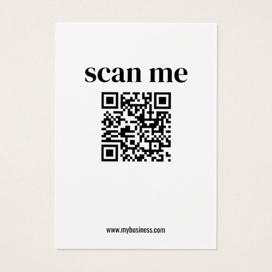 Eenvoudige Business minimalistische Logo QR-code Visitekaartje (Achterkant)