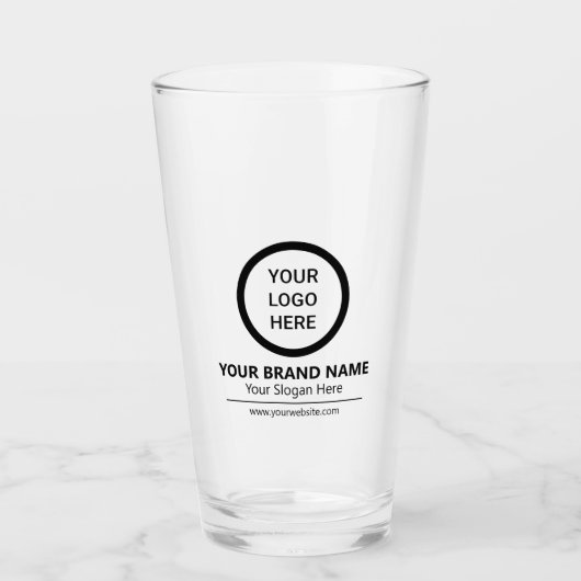 Eenvoudige Business Promotie Custom Logo Pint Glas (Voorkant)