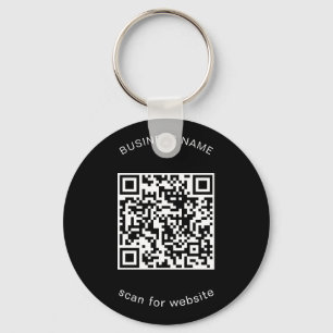 Eenvoudige Business Promotion Black QR-code Sleutelhanger