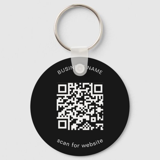 Eenvoudige Business Promotion Black QR-code Sleutelhanger (Voorkant)