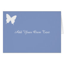 Eenvoudige Butterfly Blue Custom Wedding Kaart