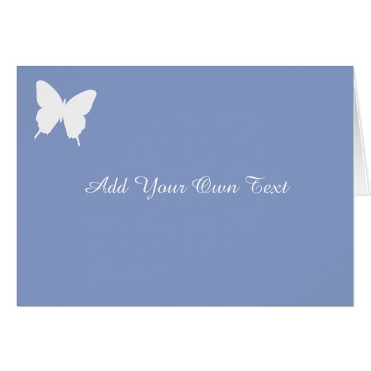 Eenvoudige Butterfly Blue Custom Wedding Kaart (Voorkant Horizontaal)