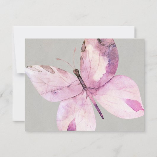 Eenvoudige Butterfly Funeral Memorial Dank u Bedankkaart (Achterkant)