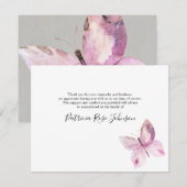 Eenvoudige Butterfly Funeral Memorial Dank u Bedankkaart (Voorkant / Achterkant)