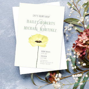 Eenvoudige Butternut Poppy Repetitie Diner Uitnodi Kaart