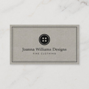 Eenvoudige Button Logo Seamstress, Tailor Linnen Visitekaartje