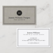 Eenvoudige Button Logo Seamstress, Tailor Linnen Visitekaartje (Voorkant / Achterkant)