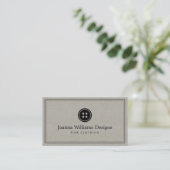 Eenvoudige Button Logo Seamstress, Tailor Linnen Visitekaartje (Staand voorkant)