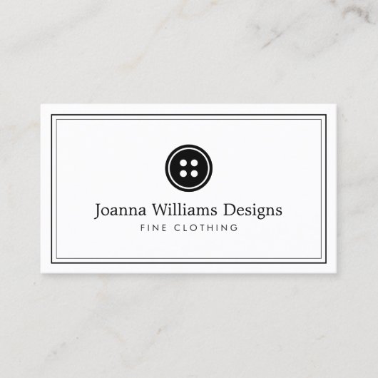 Eenvoudige Button Logo Seamstress, Tailor Visitekaartje (Voorkant)