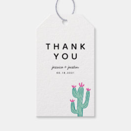 Eenvoudige cactus bruiloft dank u gunst cadeaulabel