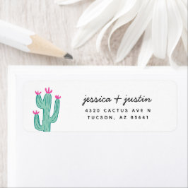Eenvoudige Cactus Bruiloft Retouradres Etiket