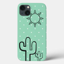 Eenvoudige Cactus Mintgroene Stippen Zomer Iphone