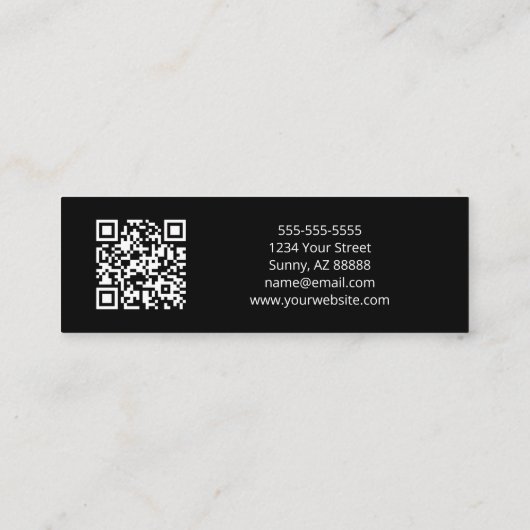 Eenvoudige Cactus QR code Interieur Design Mini Visitekaartje (Achterkant)