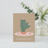 Eenvoudige Cactus Stekelige Illustratie Briefkaart (Staand voorkant)