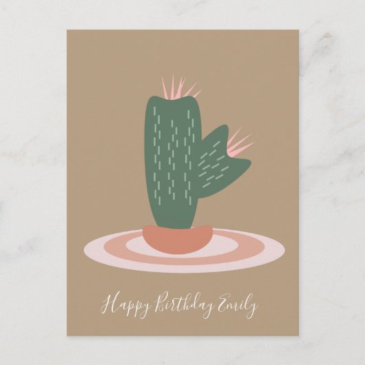 Eenvoudige Cactus Stekelige Illustratie Briefkaart (Voorkant)
