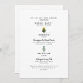 Eenvoudige cactus Twee Venue Website Parents Weddi Kaart (Voorkant / Achterkant)