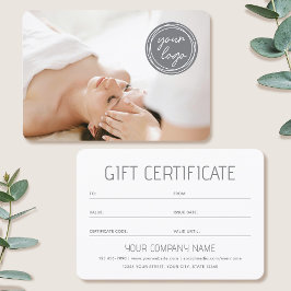 Eenvoudige Cadeaubon Aangepaste Foto Logo Kaart