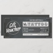 Eenvoudige cadeaubon voor een custom tattoo kaart (Voorkant / Achterkant)