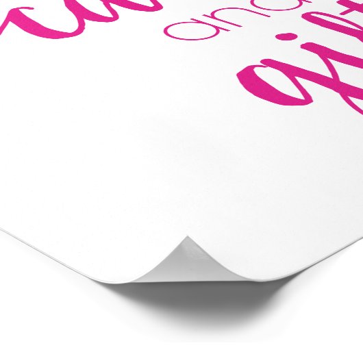 Eenvoudige cadeautafel | Hot Pink elk feestgebeure Poster (Hoek)