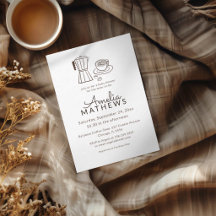 Eenvoudige Café Themade Uitnodiging voor Baby Show