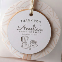 Eenvoudige cafeethema baby Shower Bedankt