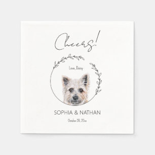 Eenvoudige Cairn Terrier Hond Bruiloft Cocktail se Servet