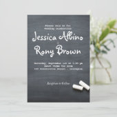 Eenvoudige Calkboard bruiloft uitnodiging (Staand voorkant)