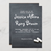 Eenvoudige Calkboard bruiloft uitnodiging (Voorkant / Achterkant)