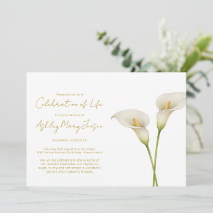 Eenvoudige Calla Lelie Levensviering Funeral Kaart