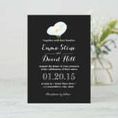 Eenvoudige Calla Lily Dark Wedding Invitations Kaart (Staand voorkant)