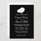 Eenvoudige Calla Lily Dark Wedding Invitations Kaart (Voorkant / Achterkant)
