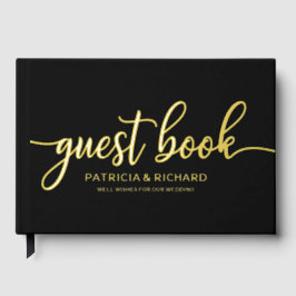 Eenvoudige calligrafie bruiloft gastenboek