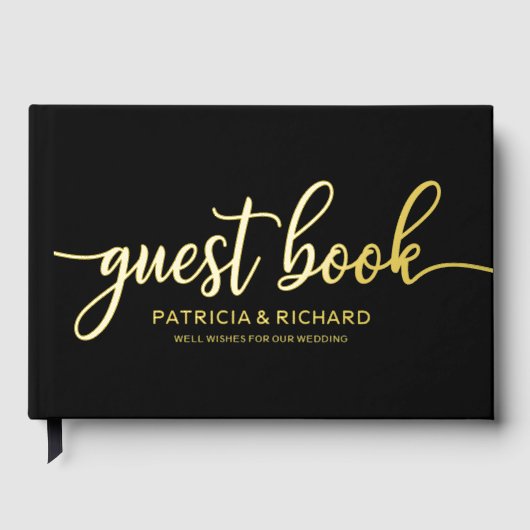 Eenvoudige calligrafie bruiloft gastenboek (Voorkant)