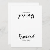 Eenvoudige Calligrafie-bruiloft gereserveerd teken (Voorkant / Achterkant)