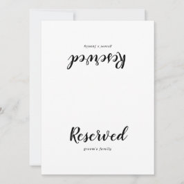 Eenvoudige Calligrafie-bruiloft gereserveerd teken