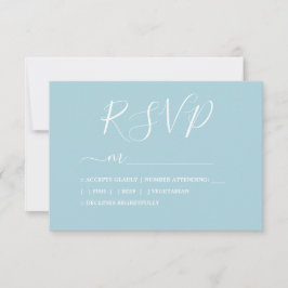 Eenvoudige calligrafie bruiloft RSVP kaartje