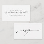 Eenvoudige Calligrafie Huwelijks RSVP Online Kaart (Voorkant / Achterkant)