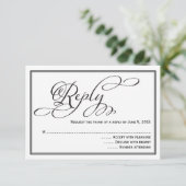 Eenvoudige Calligrafie Script Huwelijksreactiekaar RSVP Kaartje (Staand voorkant)