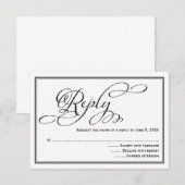 Eenvoudige Calligrafie Script Huwelijksreactiekaar RSVP Kaartje (Voorkant / Achterkant)