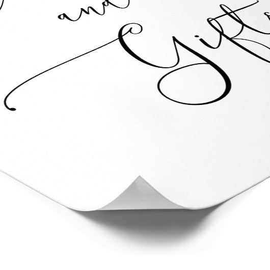 Eenvoudige Calligraphy Landelijke Kaarten en Cadea Poster (Hoek)