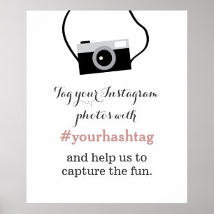 Eenvoudige Camerafoto's Instagram Hashtag Bord Poster
