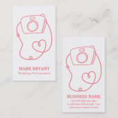 Eenvoudige camerakop, grappige bruiloft fotograaf visitekaartje (Voorkant / Achterkant)