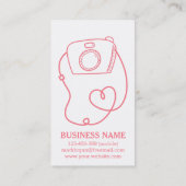 Eenvoudige camerakop, grappige bruiloft fotograaf visitekaartje (Achterkant)