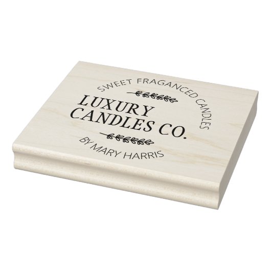 Eenvoudige Candle Small Business Logo, Aangepaste  Rubberstempel (Stempel)