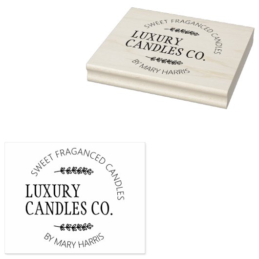 Eenvoudige Candle Small Business Logo, Aangepaste  Rubberstempel (Gestempeld)