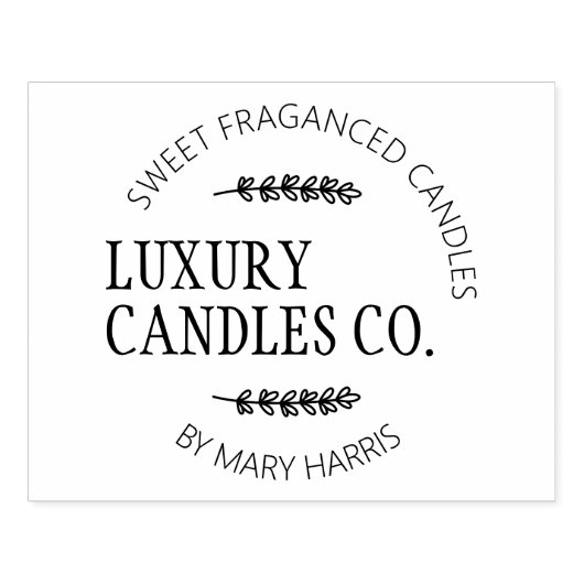 Eenvoudige Candle Small Business Logo, Aangepaste  Rubberstempel (Afrduk)
