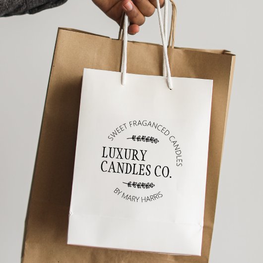 Eenvoudige Candle Small Business Logo, Aangepaste  Rubberstempel