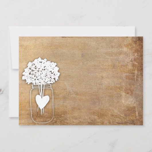 Eenvoudige Canvas Mason Jar bruiloft uitnodiging (Achterkant)