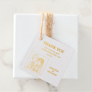 Eenvoudige, Cartoon-achtige echtgenoten illustrati Bedankjes Labels